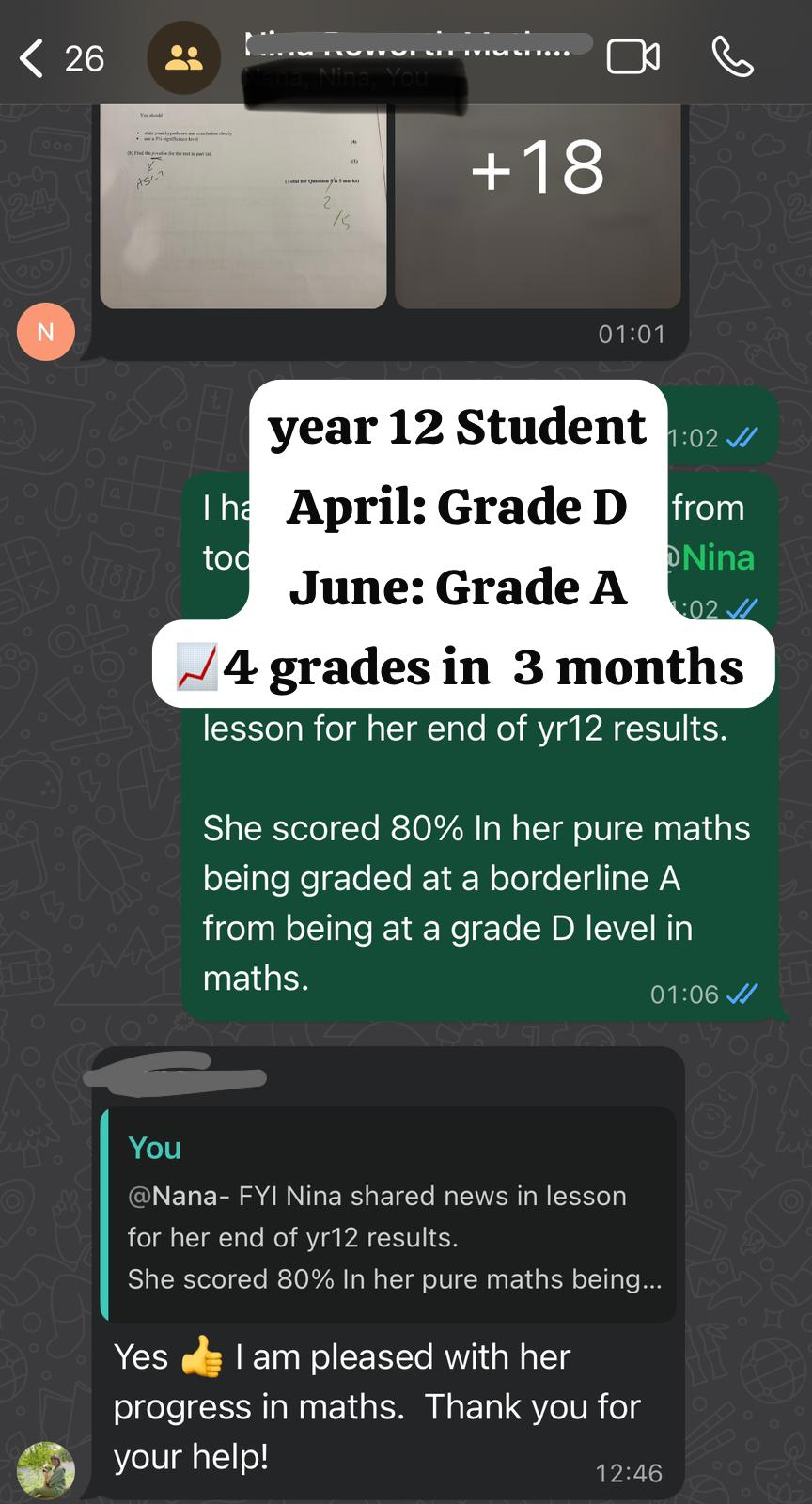 GCSE or A-level maths student grade
